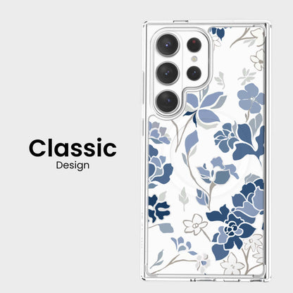 Samsung Galaxy S26 Ultra Blue Pattern Clear Case