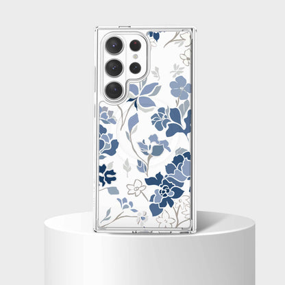 Samsung Galaxy S26 Ultra Blue Pattern Clear Case