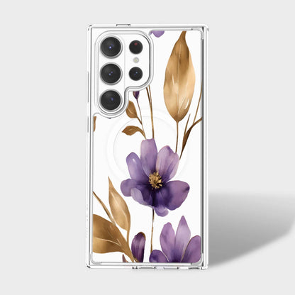 Samsung Galaxy S26 Ultra Clear Design Case - Purple Wildflower