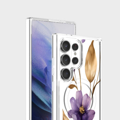 Samsung Galaxy S26 Ultra Clear Design Case - Purple Wildflower