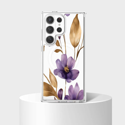 Samsung Galaxy S26 Ultra Clear Design Case - Purple Wildflower