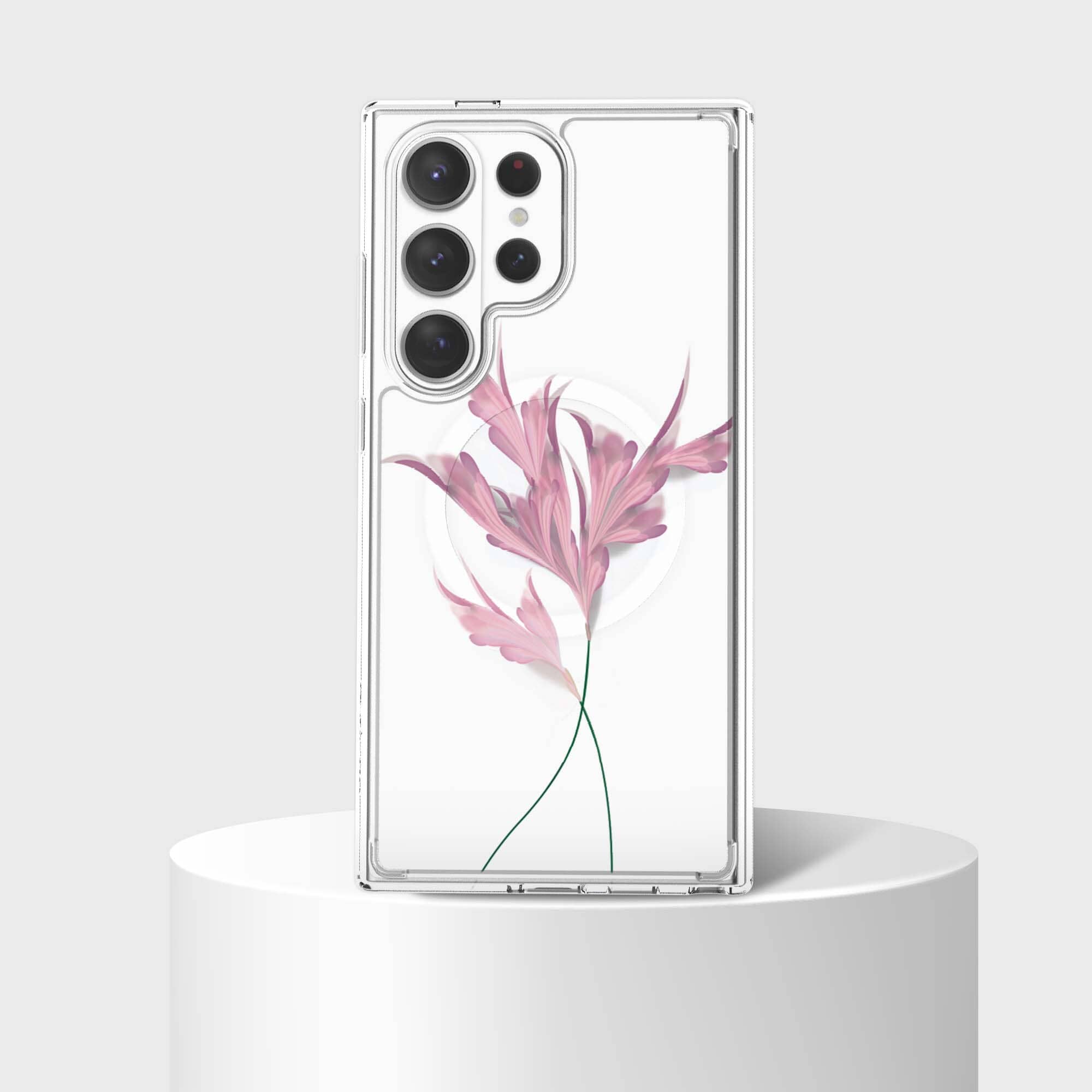 Samsung Galaxy S26 Ultra Clear Design Case - Rose Whisper