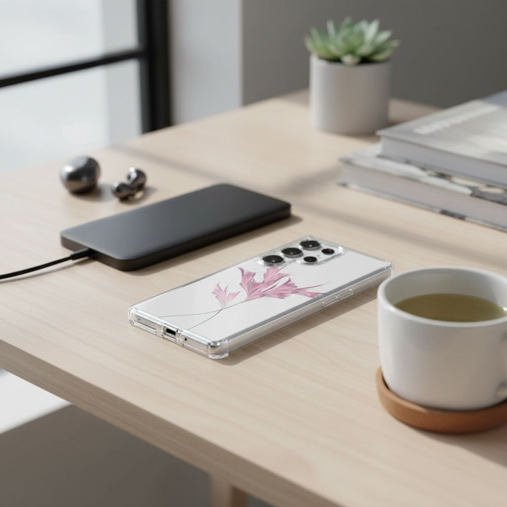 Samsung Galaxy S26 Ultra Clear Design Case - Rose Whisper