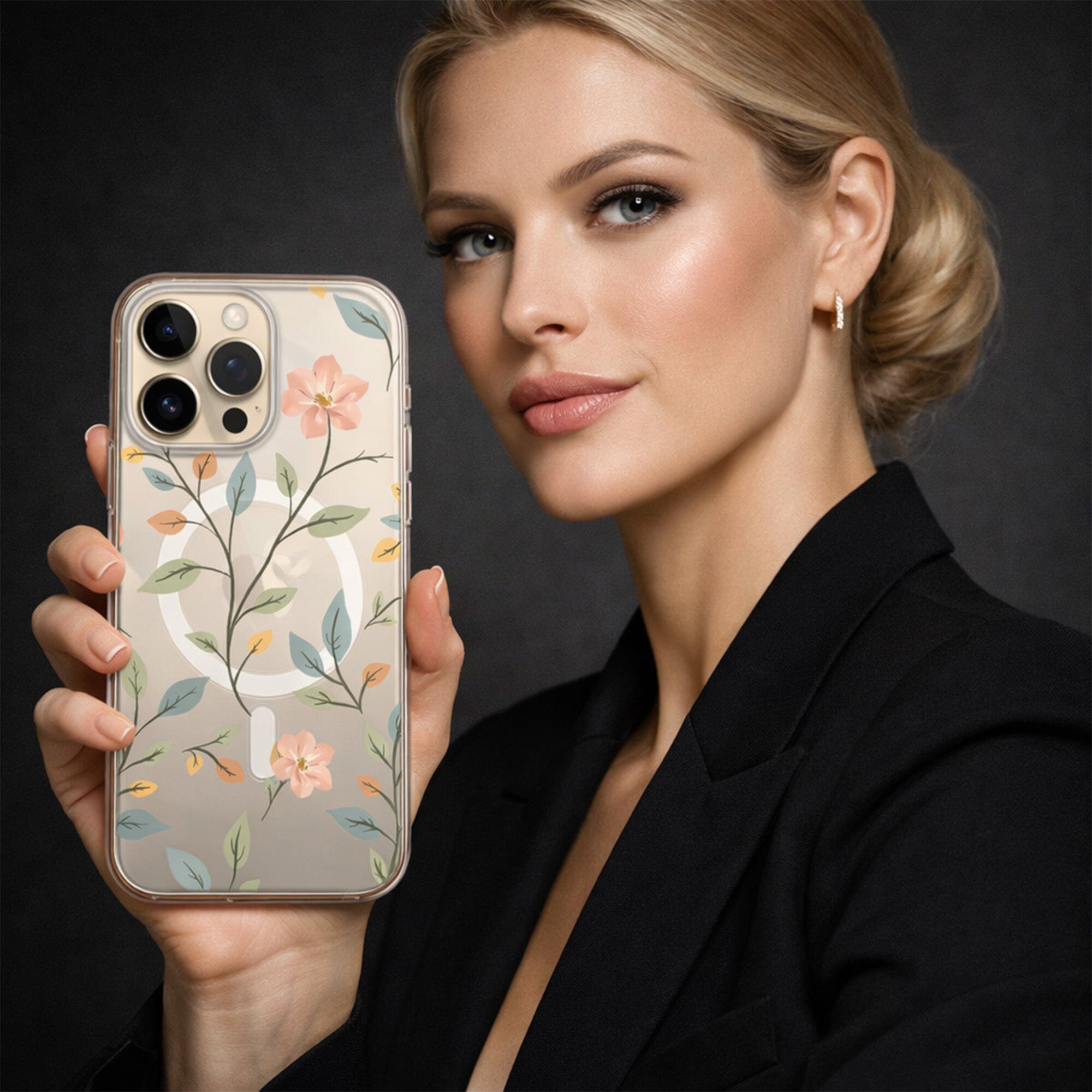 MagSafe iPhone 16 Pro Max Easter Floral Clear Case