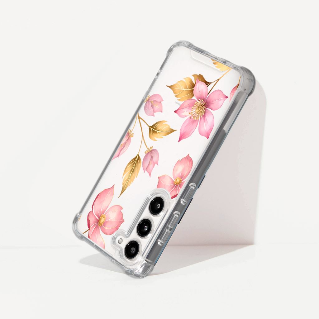 Samsung Galaxy S24 Pink Wildflower Clear Case