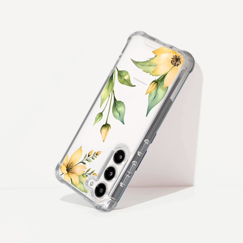 Samsung Galaxy S24 Yellow Wildflower Clear Case