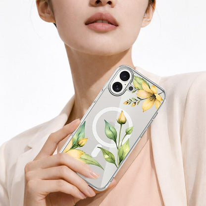 MagSafe iPhone 17 Yellow Wildflower Clear Case
