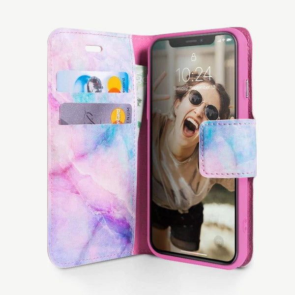 iPhone 7 & iPhone 8 Folio Wallet Case - Marble Wallet - Unicorn