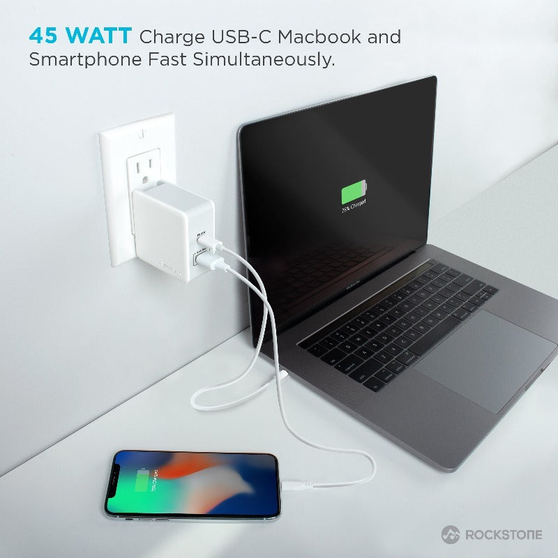 2.4 Amp USB Wall Charger - PD 45-Watt, Dual Port| Caseco Inc. (Wall Charger)